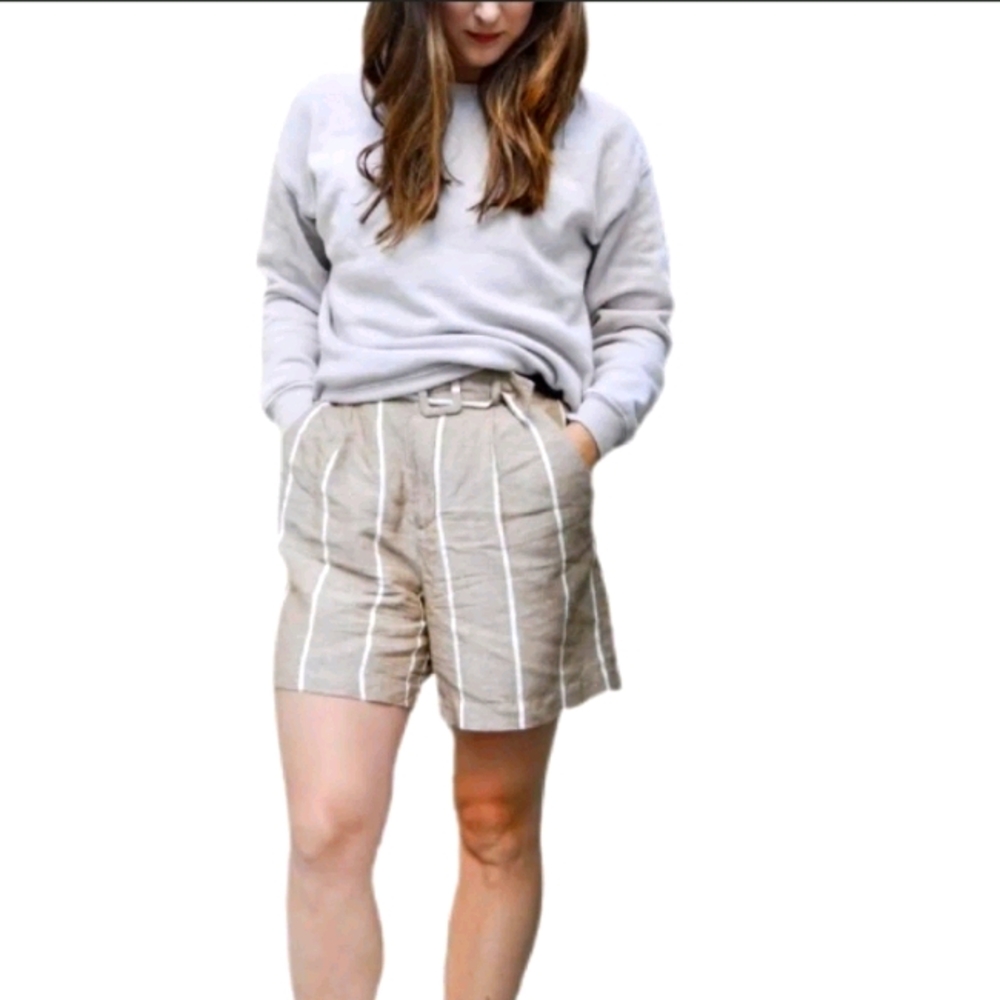 A new day high rise belted pinstriped shorts XXL